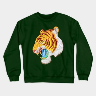 Golden tiger head Crewneck Sweatshirt
